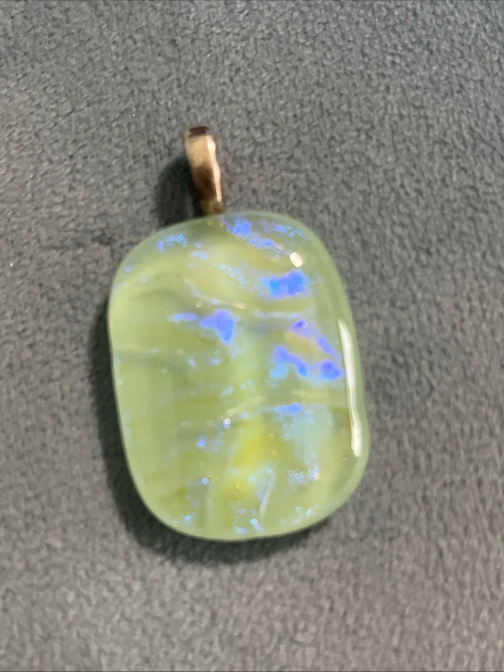 Green Art Glass Pendant Necklace - Unbranded